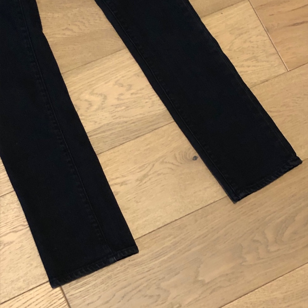 Paige Mid Rise Straight Black denim jeans Sz 24 - Picture 6 of 12